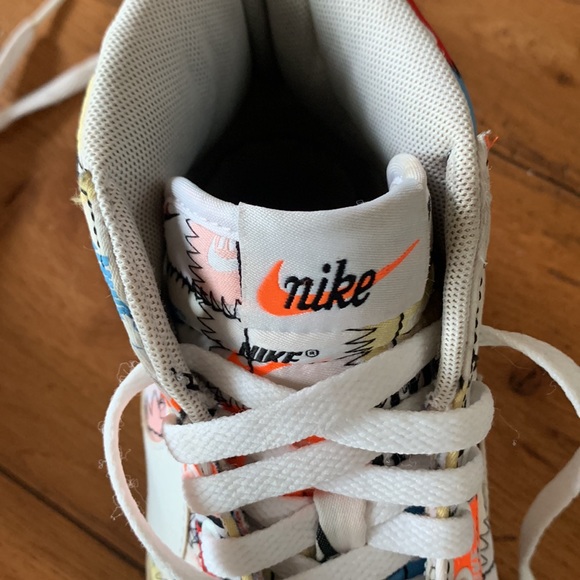 RARE Nike Blazer Mid 77' Patchwork Sneakers Men's White Orange Shoes Size 8.5 - Picture 6 of 14